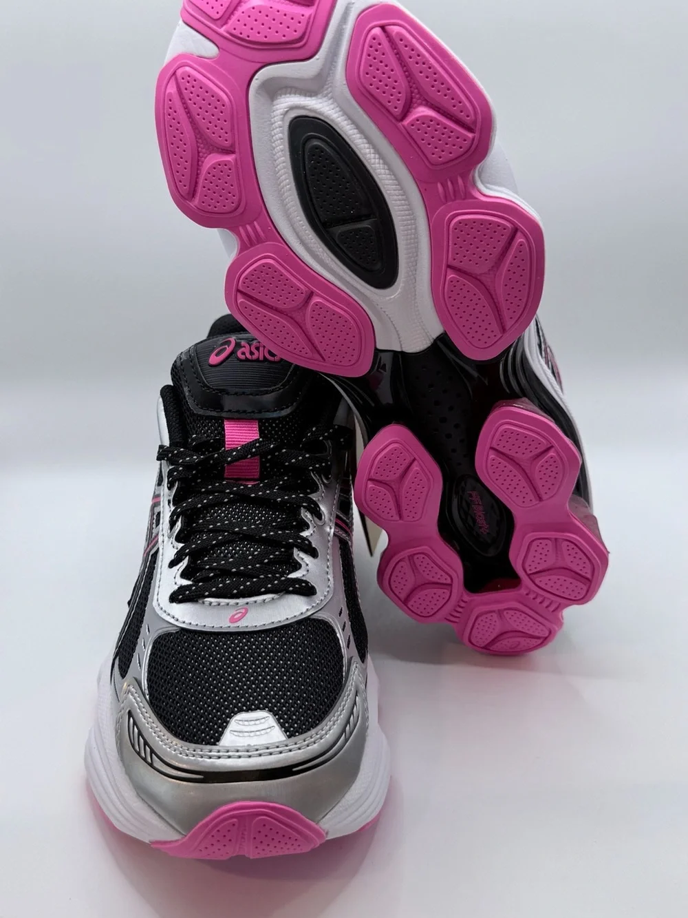 ASICS Gel Kinetic Fluent Women's Black Silver Pink Running Shoes